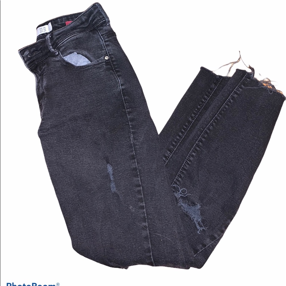 ZARA Black Distressed Skinny Jeans